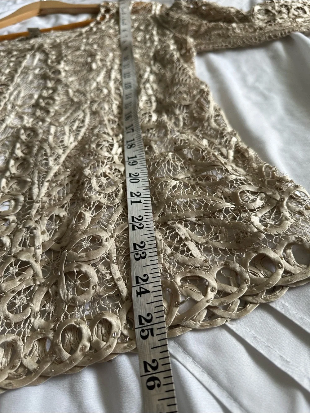 Soulmates Cream Crochet Lace Silk Jacket - Picture 5 of 8